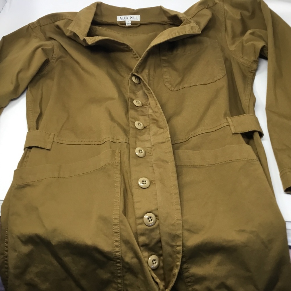 Alex Mill Women's Mustard Brown Utility Jumpsuit - Picture 10 of 14